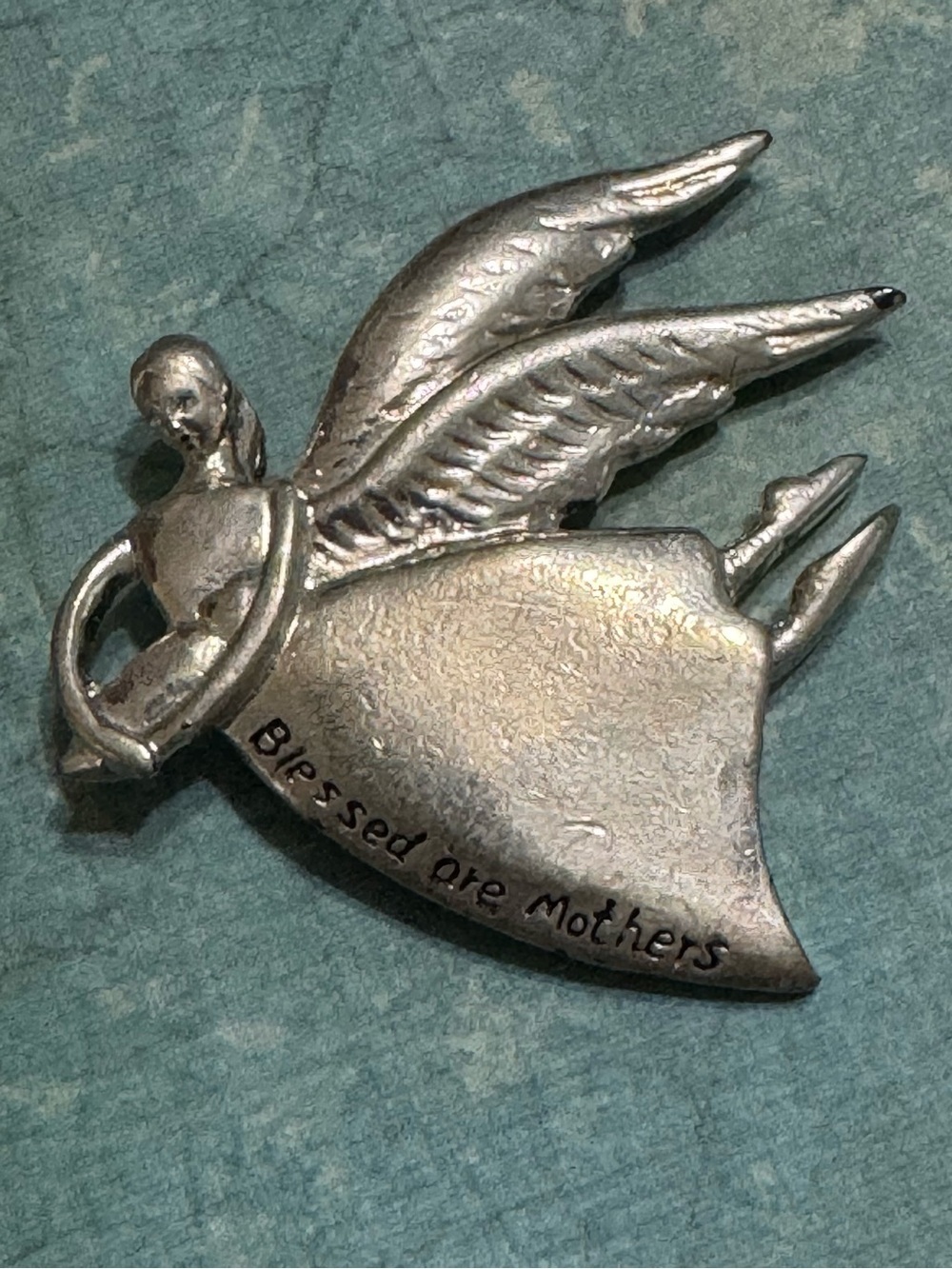 BLESSED ARE MOTHERS ANGEL PIN BROOCH